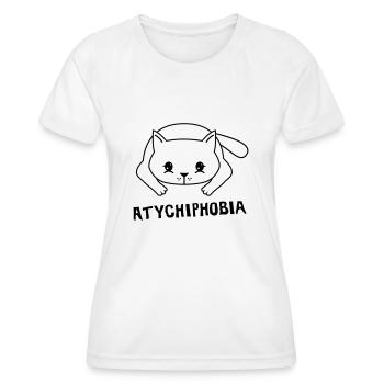 Atychiphobia Cat - Fear Of Failure - Women's Functional T-Shirt - white - Front - AI Model Female 172 dark (172cm)