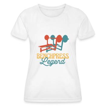 Thérapie d'entraînement Benchpress Legend - T-shirt sport Femme - blanc - Devant - AI Model Female 172 dark (172cm)