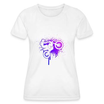 Dirt Bike Supermoto Dirt Bike Men's Dirt Biker - Women's Functional T-Shirt - white - Front - AI Model Female 172 dark (172cm)