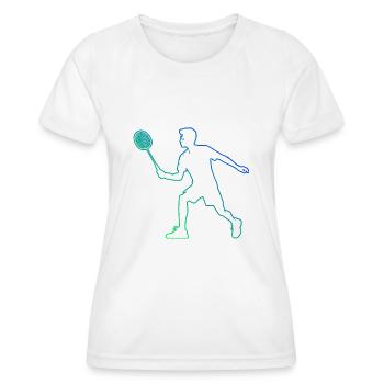 Badmintonspieler Badminton Damen Federball - Frauen Funktions-T-Shirt - Weiß - Vorne - AI Model Female 172 dark (172cm)