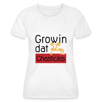 Benchpress Powerlifter Growing Chesticles Ironic - T-shirt sport Femme - blanc - Devant - AI Model Female 172 dark (172cm)