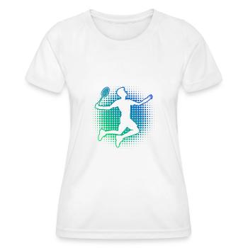Herren Damen Squash Badmintonspieler Badminton - Frauen Funktions-T-Shirt - Weiß - Vorne - AI Model Female 172 dark (172cm)