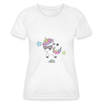 Le bébé licorne danse - T-shirt sport Femme - blanc - Devant - AI Model Female 172 dark (172cm)