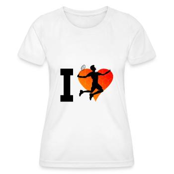 Squash Herren Badmintonspieler Badminton Federball - Frauen Funktions-T-Shirt - Weiß - Vorne - AI Model Female 172 dark (172cm)