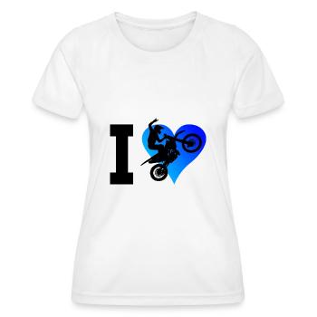 Dirt Bike Motocross Women's Dirt Biker Dirt Bike - Women's Functional T-Shirt - white - Front - AI Model Female 172 dark (172cm)