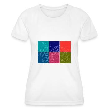 Récifs coralliens colorés, plongée avec tuba, - T-shirt sport Femme - blanc - Devant - AI Model Female 172 dark (172cm)