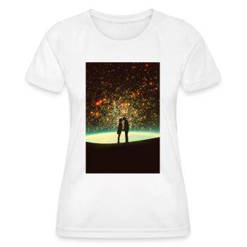 Cosmic Kiss - Women's Functional T-Shirt - white - Front - AI Model Female 172 dark (172cm)