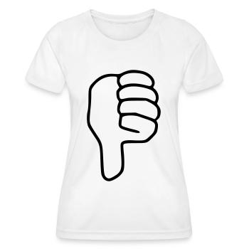 Emoji Daumen runter Skizze schwarz - Frauen Funktions-T-Shirt - Weiß - Vorne - AI Model Female 172 dark (172cm)