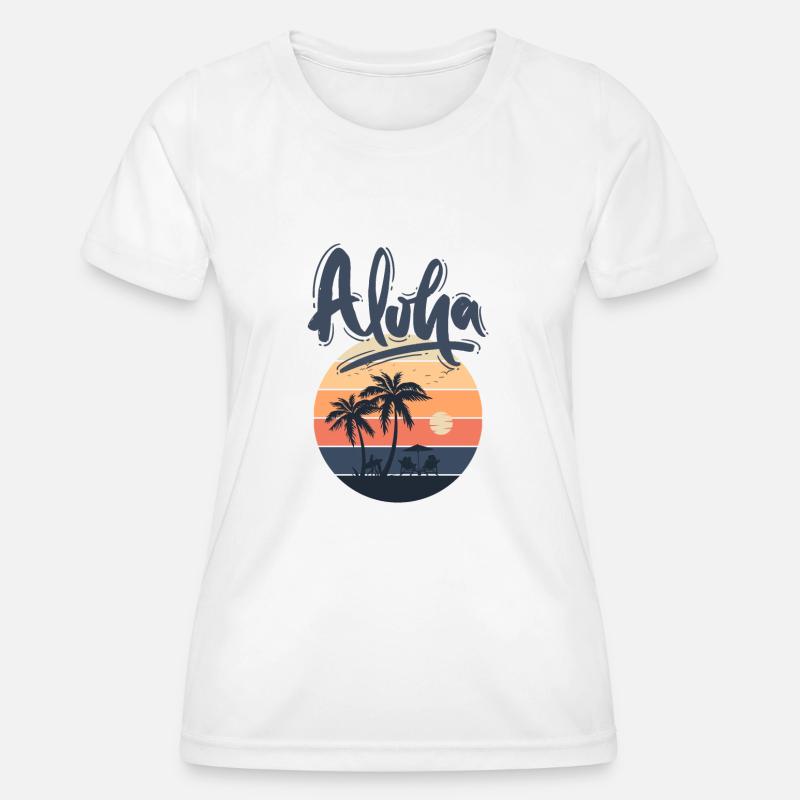 Summer, beach, vacations, palm tree, surf, surfin - Women's Functional T-Shirt - white