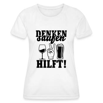 Drinking helps - Women's Functional T-Shirt - white - Front - AI Model Female 172 dark (172cm)