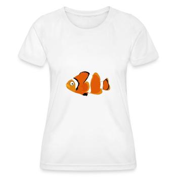 Cute Funny Cute Fish Comic Drawing T-Shirt - Women's Functional T-Shirt - white - Front - AI Model Female 172 dark (172cm)