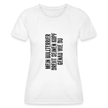 Bullterrier - Frauen Funktions-T-Shirt - Weiß - Vorne - AI Model Female 172 dark (172cm)