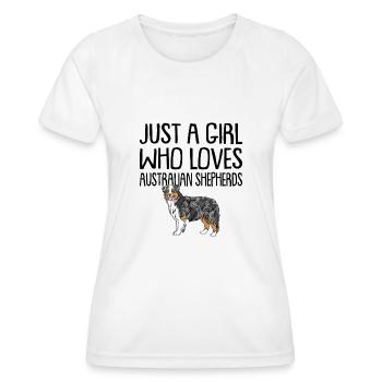 Berger australien - T-shirt sport Femme - blanc - Devant - AI Model Female 172 dark (172cm)