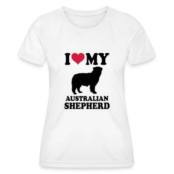 Berger australien - T-shirt sport Femme - blanc - Devant - AI Model Female 172 dark (172cm)