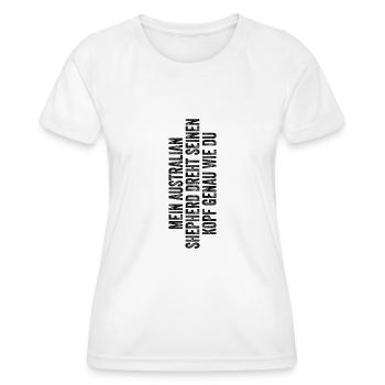 Australian Shepherd - Frauen Funktions-T-Shirt - Weiß - Vorne - AI Model Female 172 dark (172cm)