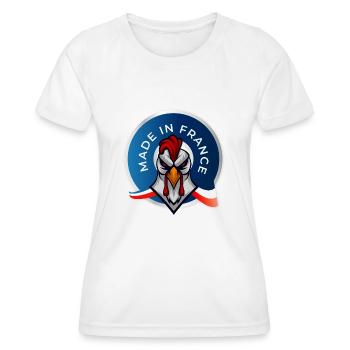 MADE IN FRANCE - T-shirt sport Femme - blanc - Devant - AI Model Female 172 dark (172cm)