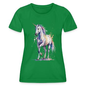 Licorne éthérée - Aquarelle - T-shirt sport Femme - vert - Devant - AI Model Female 172 dark (172cm)