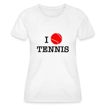 I love tennis - Women's Functional T-Shirt - white - Front - AI Model Female 172 dark (172cm)