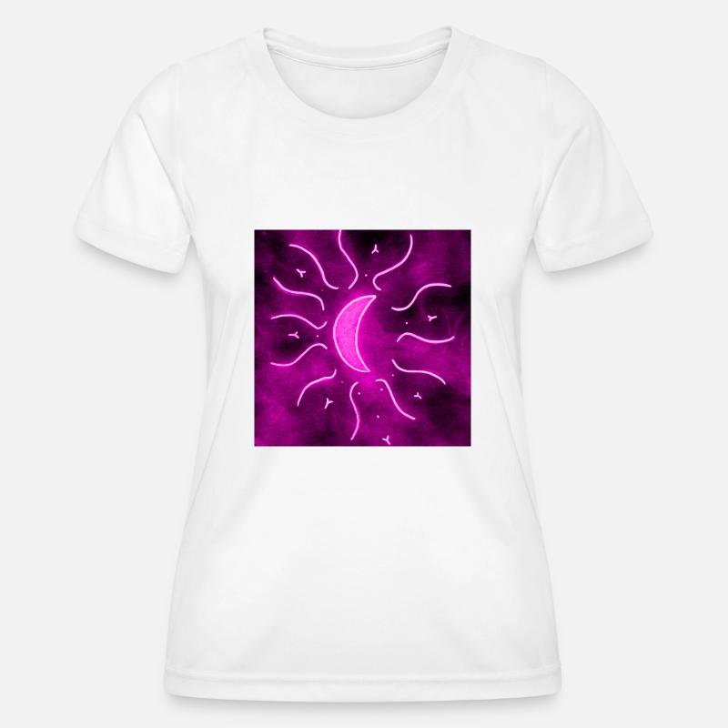 PURPLE MANDALA MOON - Women's Functional T-Shirt - white