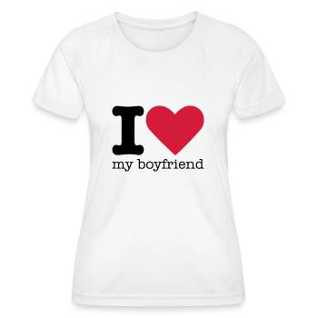 I Love My Boyfriend - Funktionsshirt til damer - hvid - Foran - AI Model Female 172 dark (172cm)