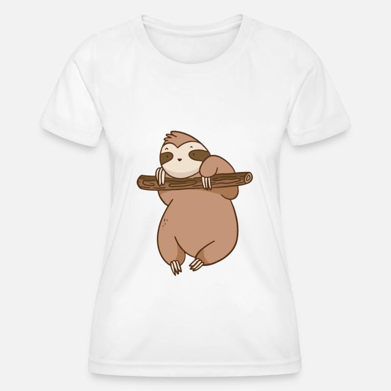 Funny sloth that makes chin-ups - Women's Functional T-Shirt - white