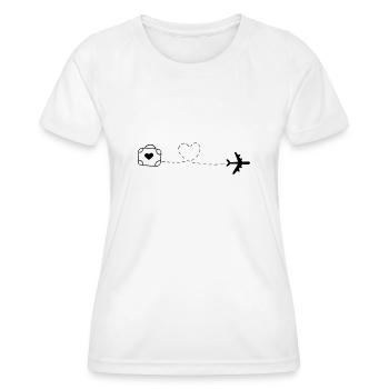 Love is Traveling - Women's Functional T-Shirt - white - Front - AI Model Female 172 dark (172cm)