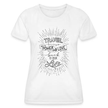 Travel - Frauen Funktions-T-Shirt - Weiß - Vorne - AI Model Female 172 dark (172cm)