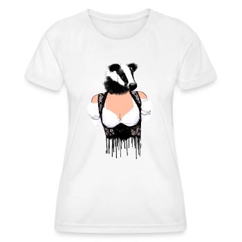 blaireau, dirndl, mouffette, festival folklorique - T-shirt sport Femme - blanc - Devant - AI Model Female 172 dark (172cm)