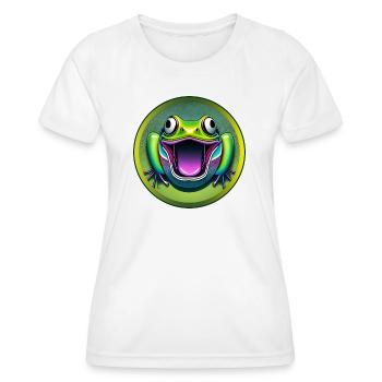 Grenouille hurlante - T-shirt sport Femme - blanc - Devant - AI Model Female 172 dark (172cm)