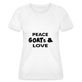 chèvre chèvre biologique « chèvres de paix et amour » - T-shirt sport Femme - blanc - Devant - AI Model Female 172 dark (172cm)