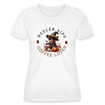 Halloween Coffee Lover Lancashire Heeler - Women's Functional T-Shirt - white - Front - AI Model Female 172 dark (172cm)