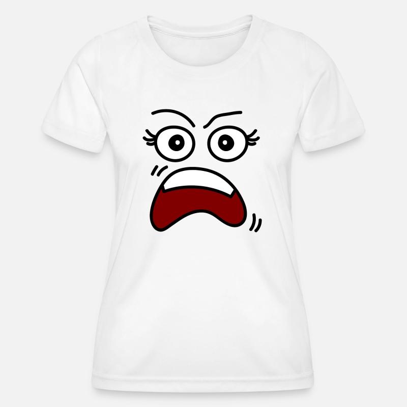 Surprised woman's face - Women's Functional T-Shirt - white