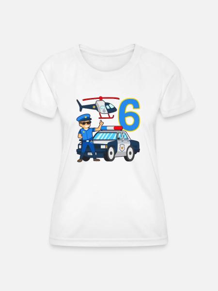 6 Geburtstag Polizei Auto 6 Jahre alt Polizist - Frauen Funktions-T-Shirt - Weiß