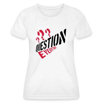 Conspiration Question Tout - T-shirt sport Femme - blanc - Devant - AI Model Female 172 dark (172cm)