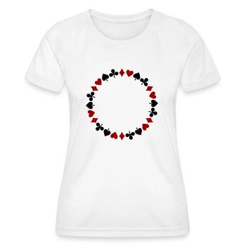 Wreath Playing Cards Skat Dame Mau-Mau Rummy - Women's Functional T-Shirt - white - Front - AI Model Female 172 dark (172cm)
