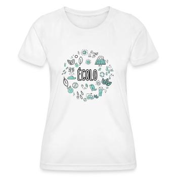 écolo - T-shirt sport Femme - blanc - Devant - AI Model Female 172 dark (172cm)