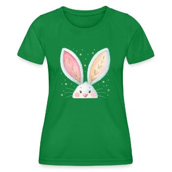 Niedlicher Osterhase Ohren - Frauen Funktions-T-Shirt - Kelly Green - Vorne - AI Model Female 172 dark (172cm)