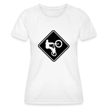 BMX Roadsign - Women's Functional T-Shirt - white - Front - AI Model Female 172 dark (172cm)