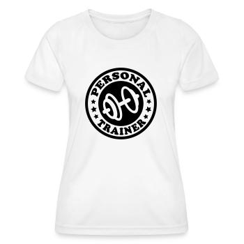 Personal Trainer (timbre) - T-shirt sport Femme - blanc - Devant - AI Model Female 172 dark (172cm)