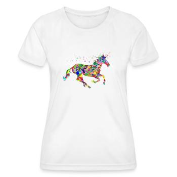 EINHORN Bunt - Frauen Funktions-T-Shirt - Weiß - Vorne - AI Model Female 172 dark (172cm)