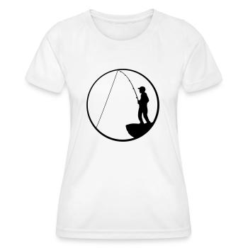 hobby fischer klippe meer hang rund mond nacht ang - Frauen Funktions-T-Shirt - Weiß - Vorne - AI Model Female 172 dark (172cm)