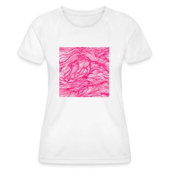 Pink waves lines pattern motion gift - Women's Functional T-Shirt - white - Front - AI Model Female 172 dark (172cm)