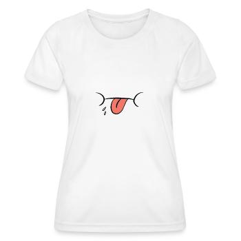 - protège-dents avec la bouche et la langue - T-shirt sport Femme - blanc - Devant - AI Model Female 172 dark (172cm)