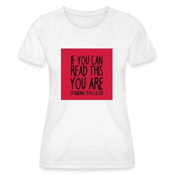 Face mask funny saying - funny sayings - Women's Functional T-Shirt - white - Front - AI Model Female 172 dark (172cm)