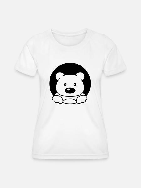 Loch Teddy Bär - Frauen Funktions-T-Shirt - Weiß