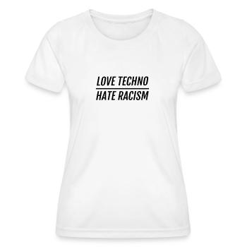 Hate Racism - T-shirt sport Femme - blanc - Devant - AI Model Female 172 dark (172cm)