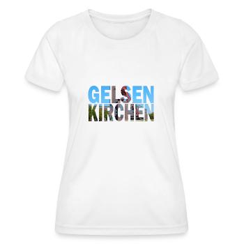 Gelsenkirchen to Schalke mining - Women's Functional T-Shirt - white - Front - AI Model Female 172 dark (172cm)