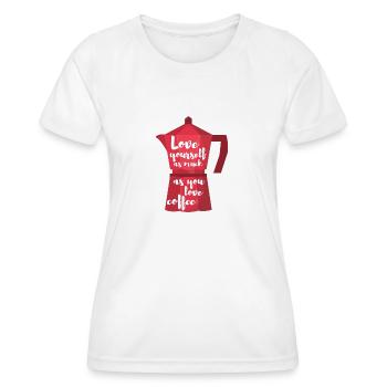 Coffee Love - Frauen Funktions-T-Shirt - Weiß - Vorne - AI Model Female 172 dark (172cm)