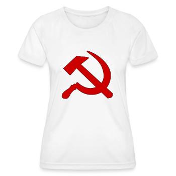 Marteau rouge et faucille | Pull communisme - T-shirt sport Femme - blanc - Devant - AI Model Female 172 dark (172cm)