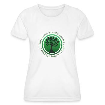 Ich gehe in die Zukunft und weiß, woher ich komme - Frauen Funktions-T-Shirt - Weiß - Vorne - AI Model Female 172 dark (172cm)